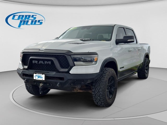 2021 RAM 1500 Rebel in Bright White Clearcoat — front three-quarter view